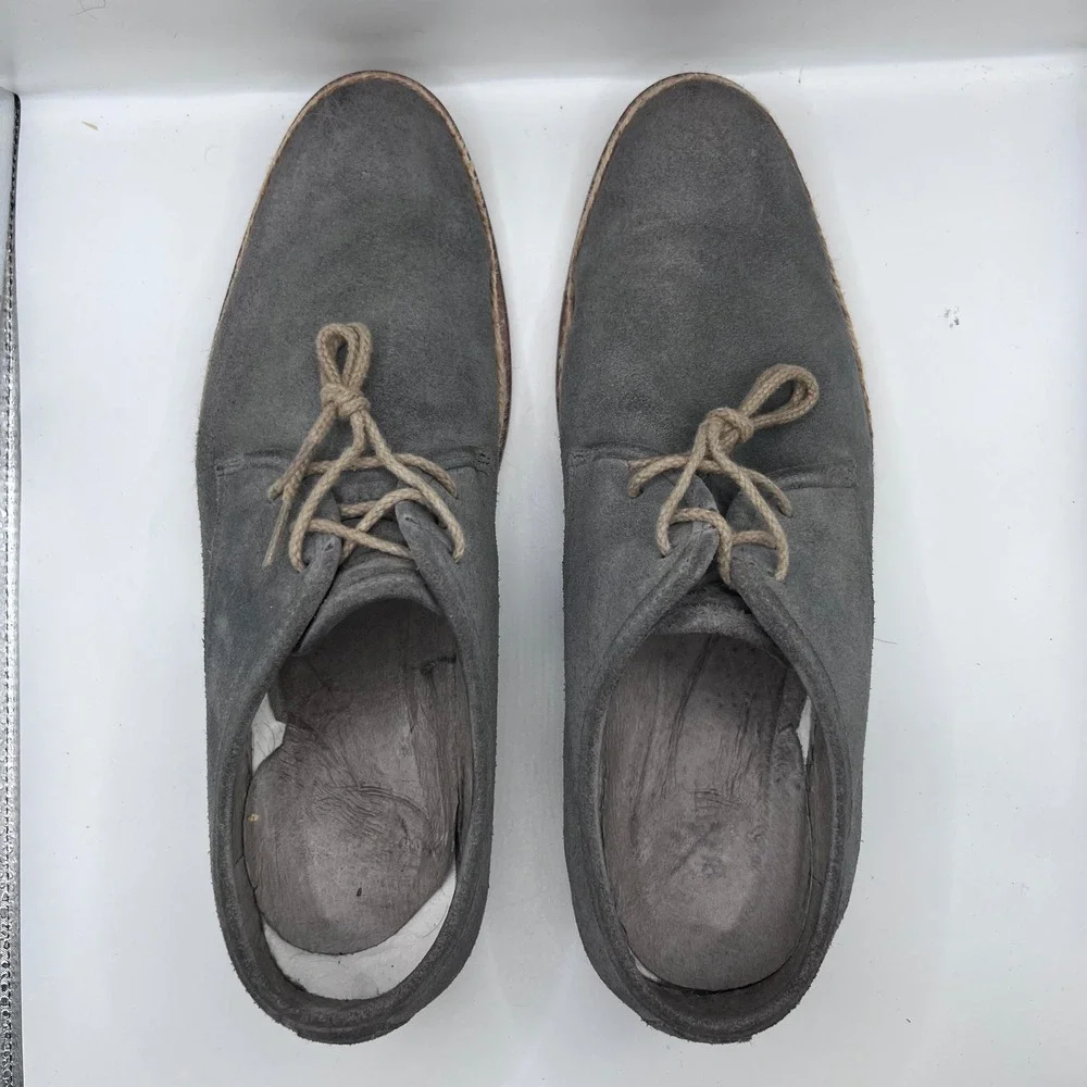 Rogue Suede Oxford Mens 11 Grey Jute‎ Rope Welt Derby Dress Shoes